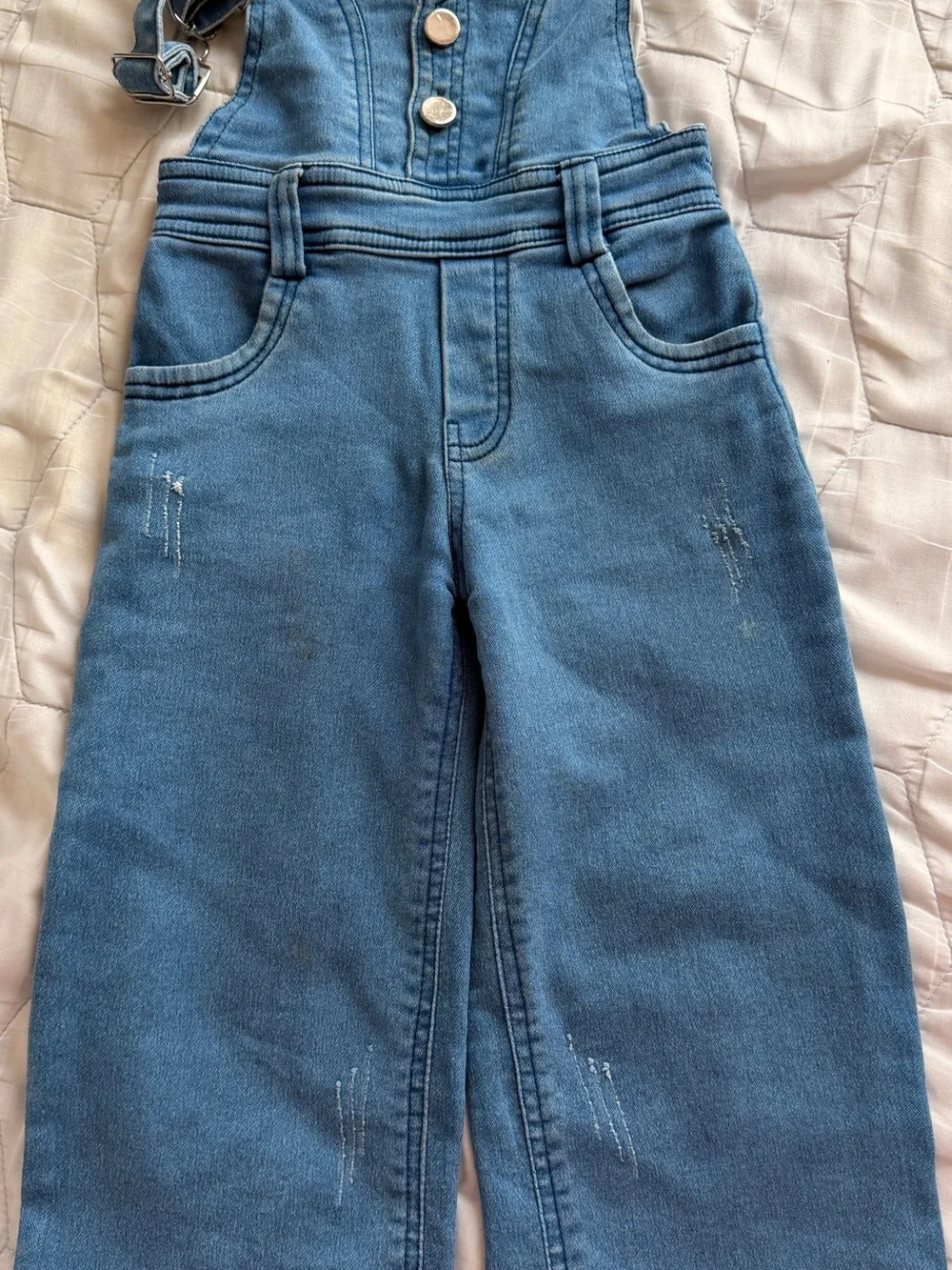 Kids Alphabet Print Tee and Blue Denim Pants Set